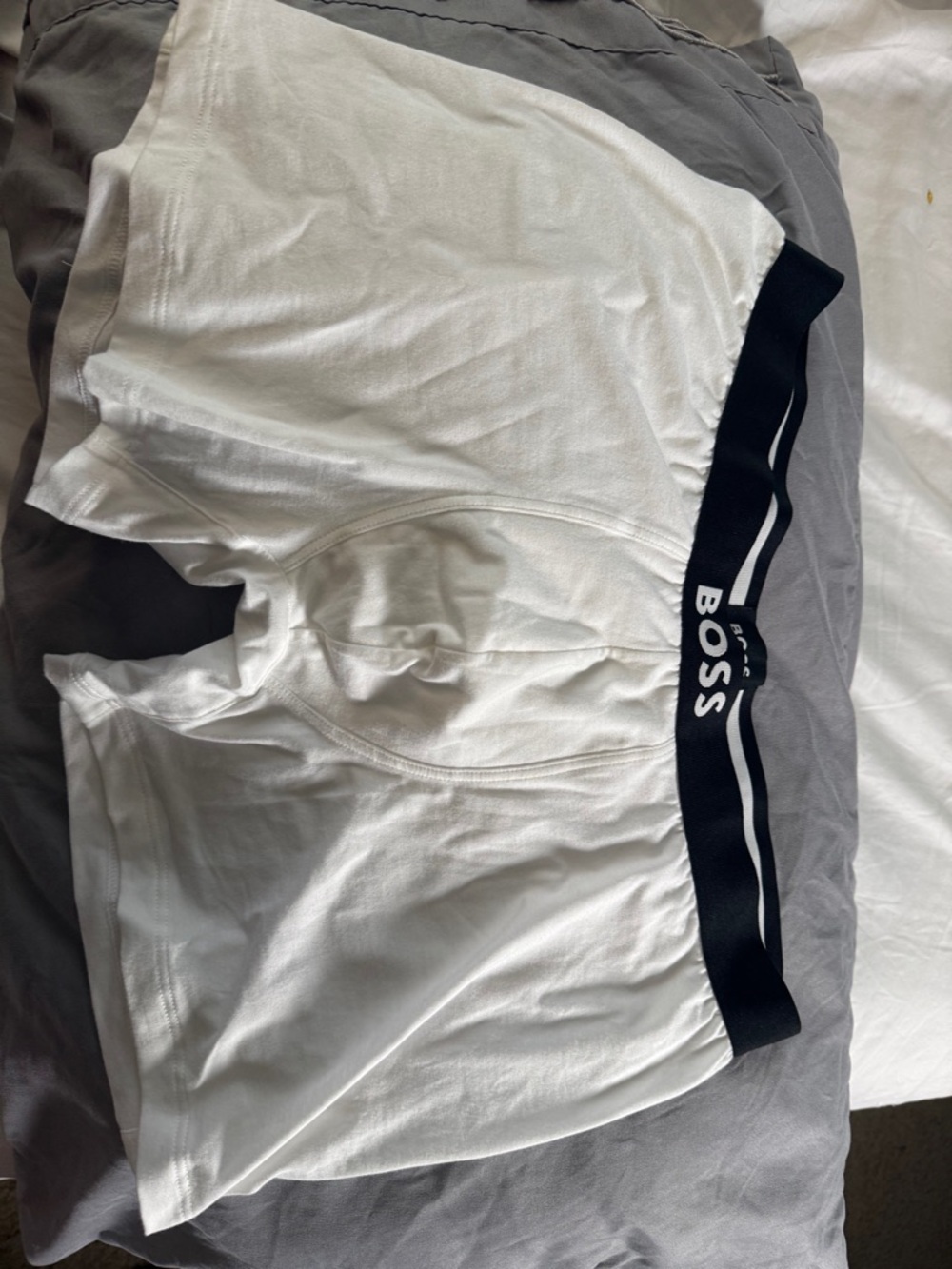 Boss White Boxer Briefs with Black Branded Waistband